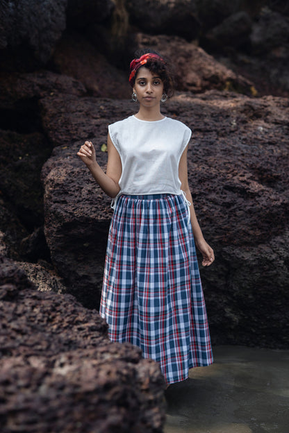 Wrap Skirt (Blue & White)