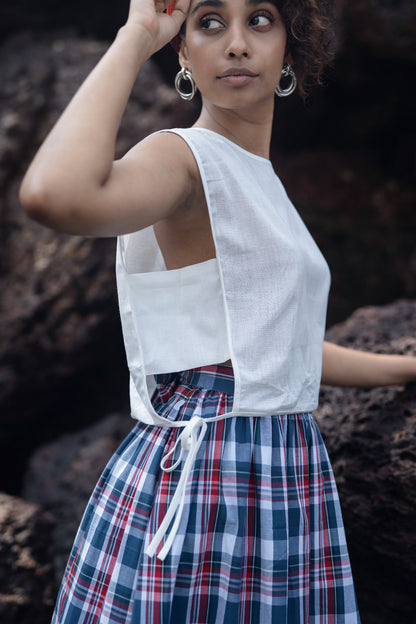 Wrap Skirt Set (Blue & White)