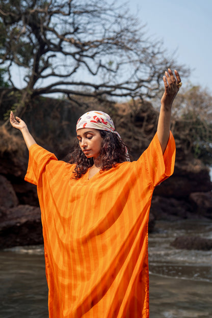 Angela Stripe Kaftan (Orange Stripes)