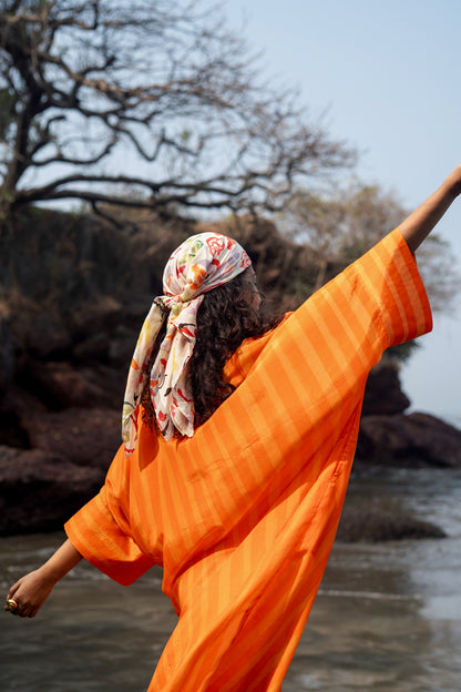 Angela Stripe Kaftan (Orange Stripes)