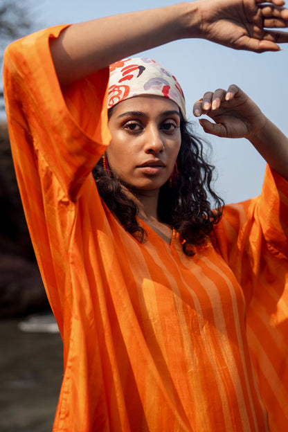 Angela Stripe Kaftan (Orange Stripes)