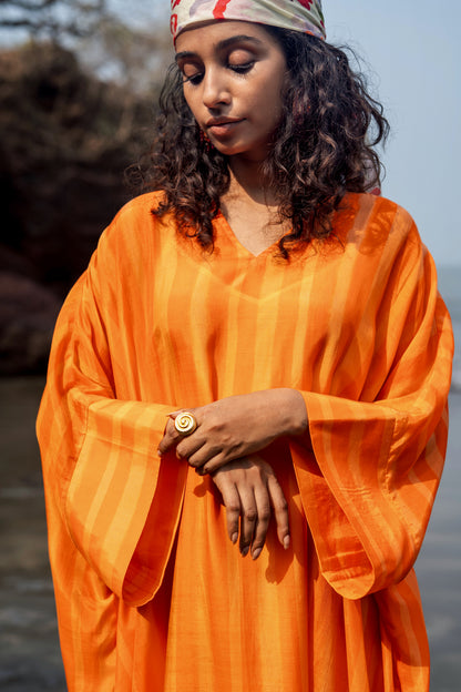 Angela Stripe Kaftan (Orange Stripes)