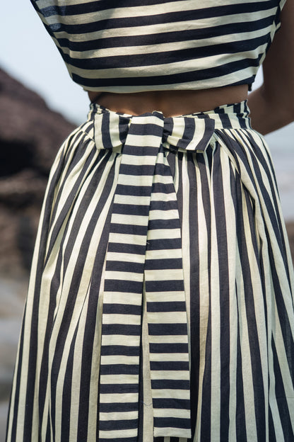 Wrap Skirt Set (Black & White)