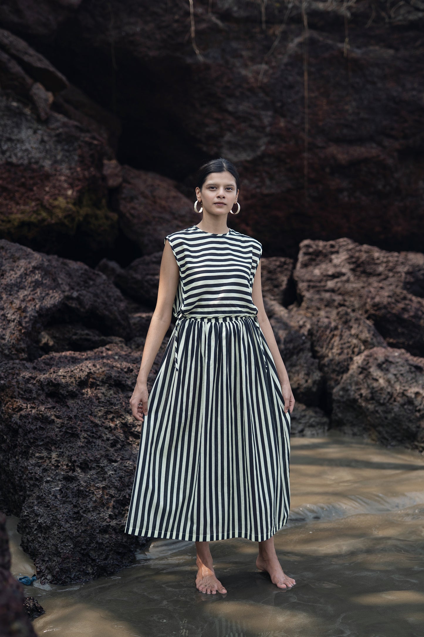 Wrap Skirt Set (Black & White)