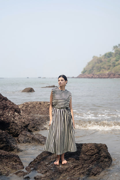 Wrap Skirt Set (Black & White)