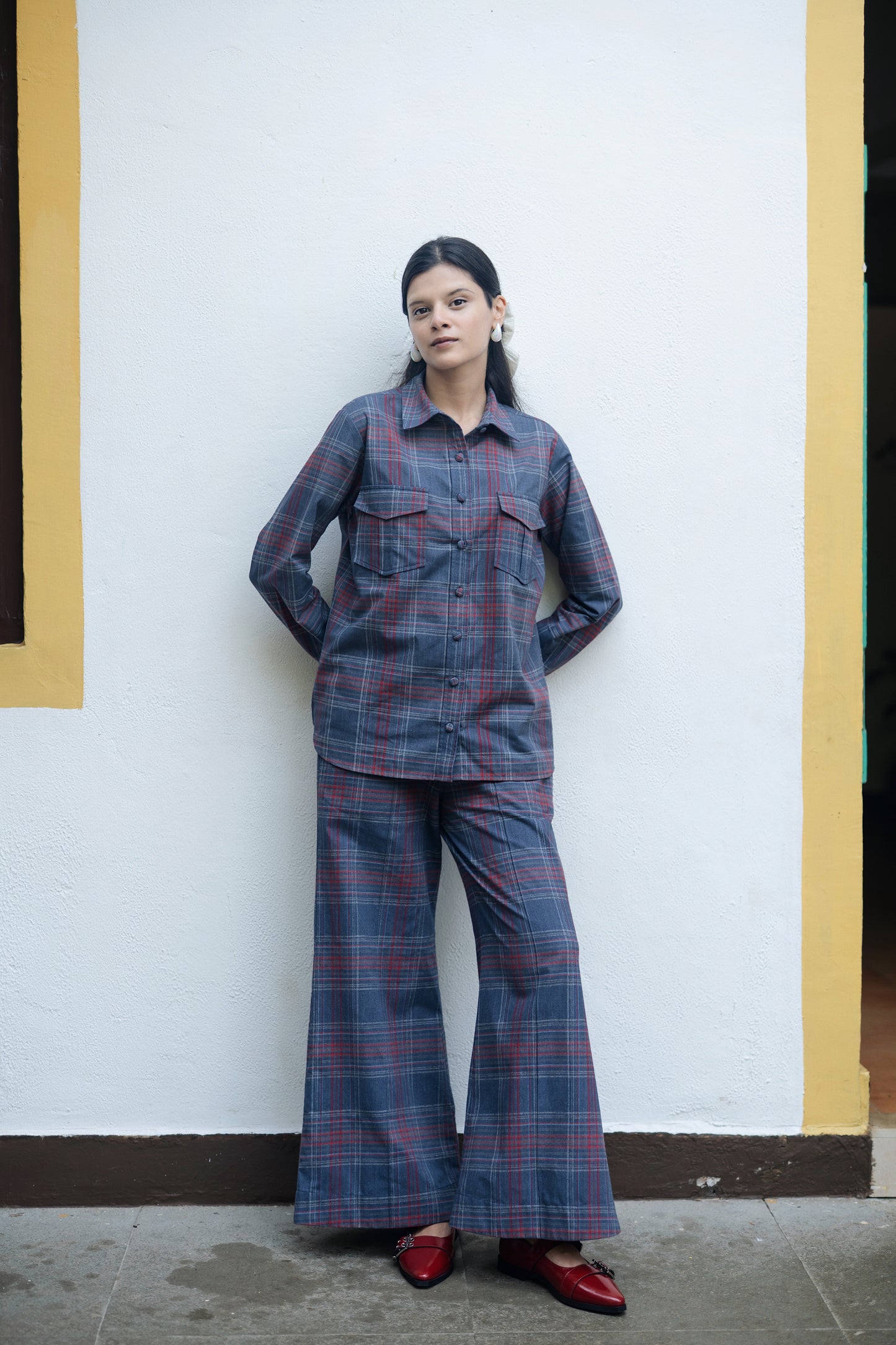 Roma Shirt (Denim Blue & Red)