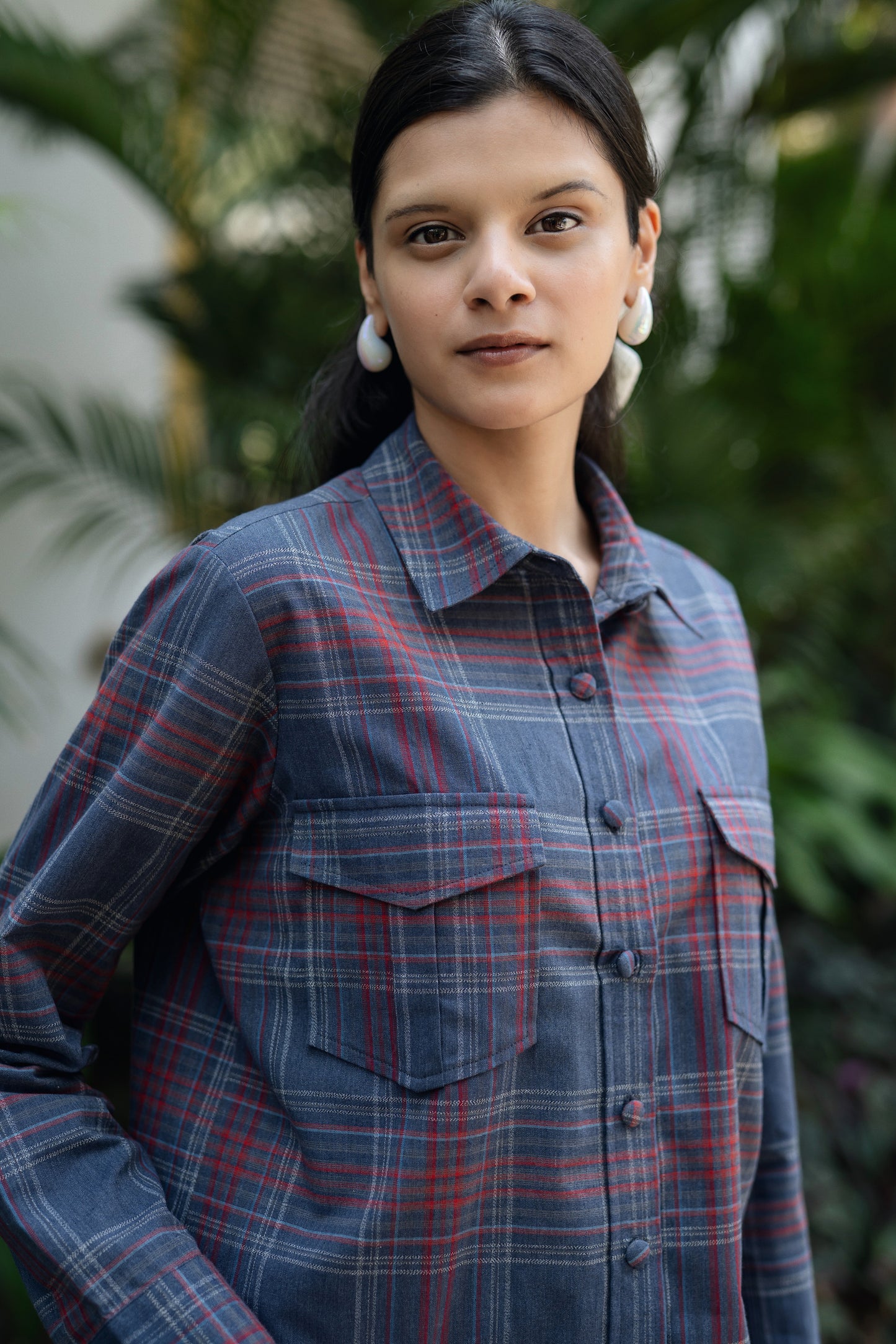 Roma Shirt (Denim Blue & Red)