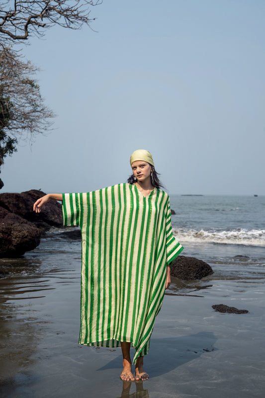 Angela Stripe Kaftan (Green Stripes)