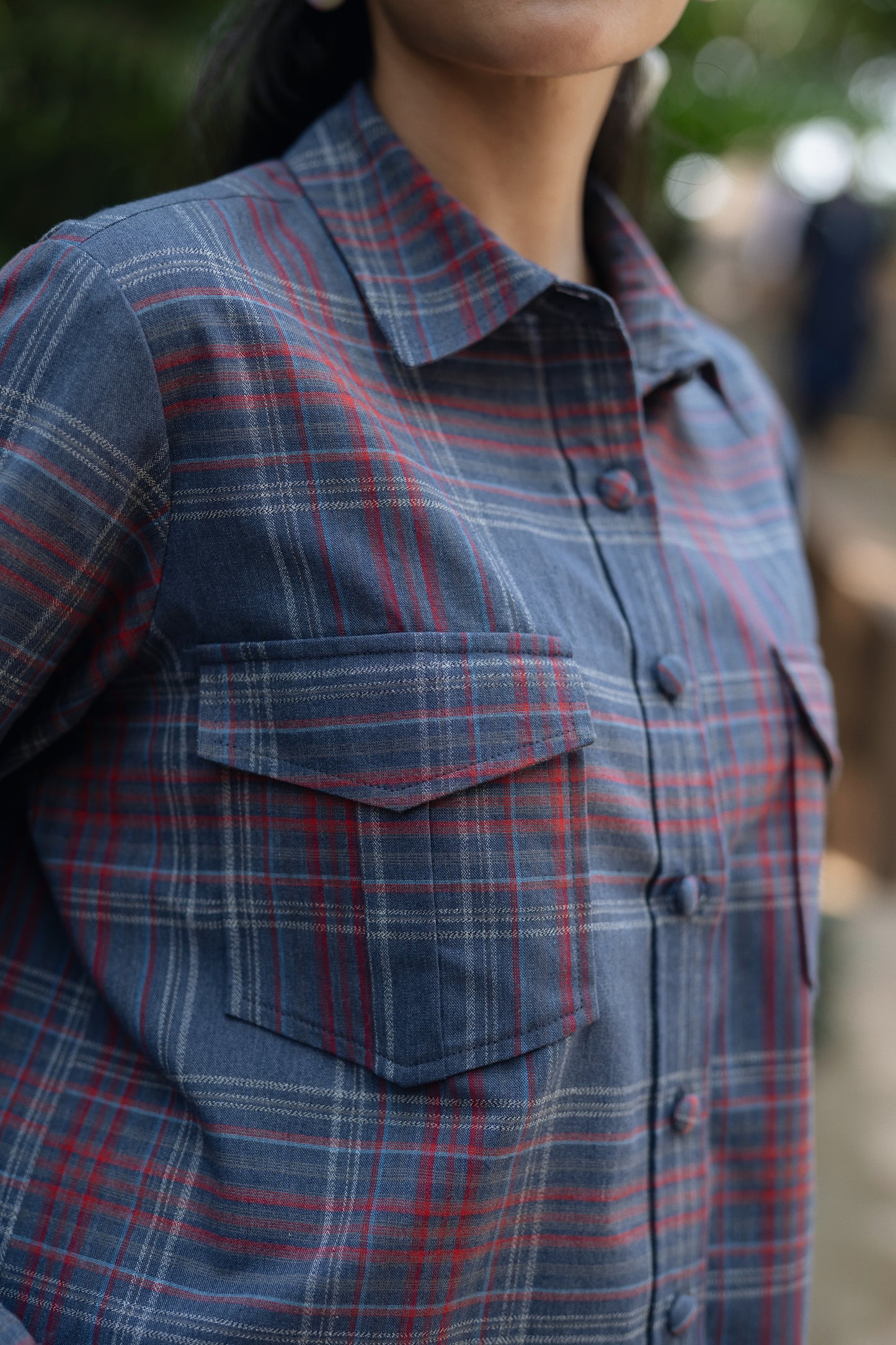 Roma Shirt Set (Denim Blue & Red)