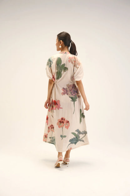 Juliet White Side Tie-Up Dress