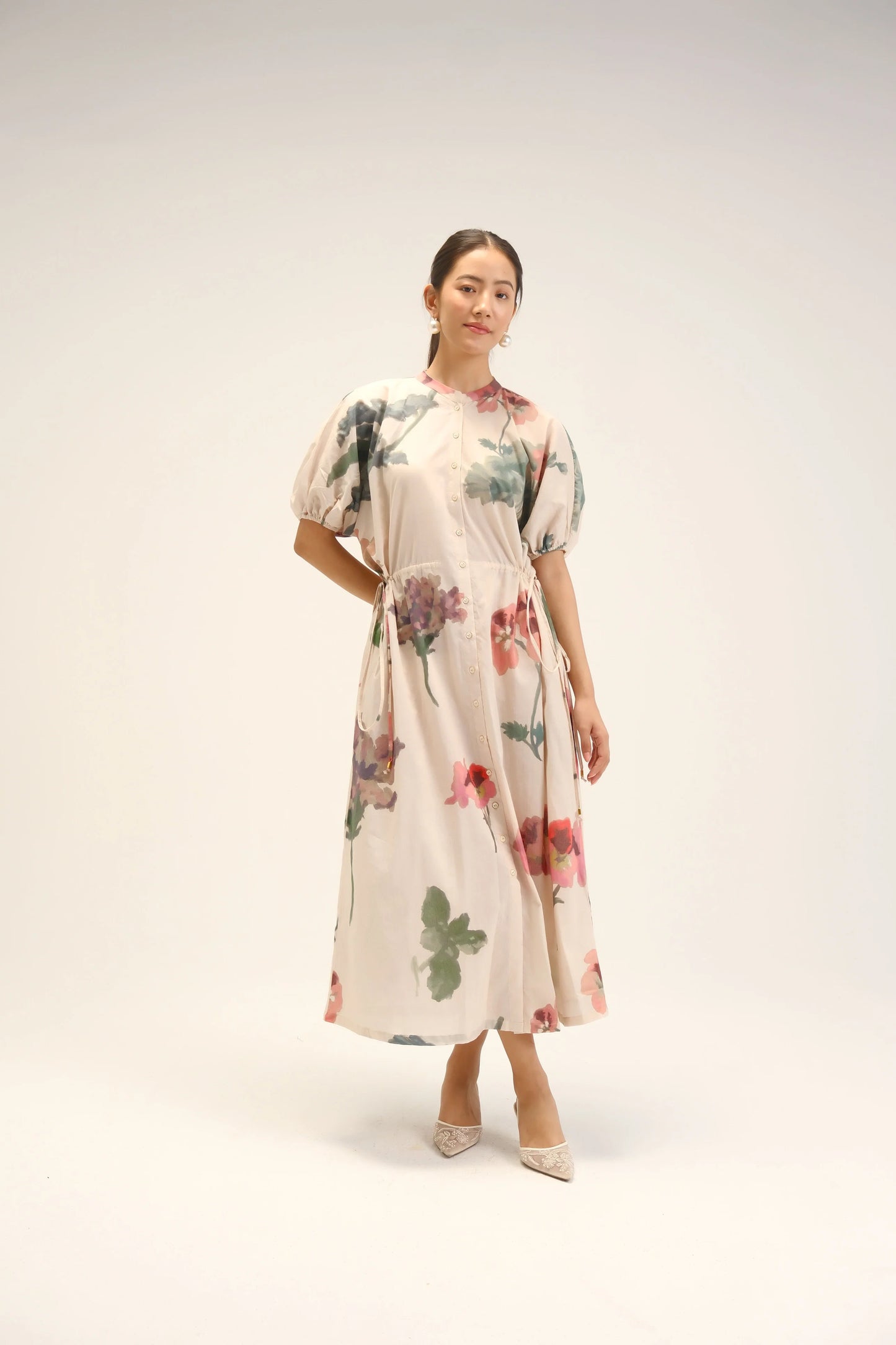 Juliet White Side Tie-Up Dress