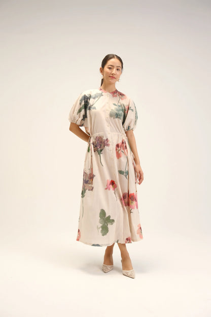 Juliet White Side Tie-Up Dress