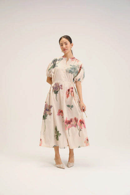 Juliet White Side Tie-Up Dress