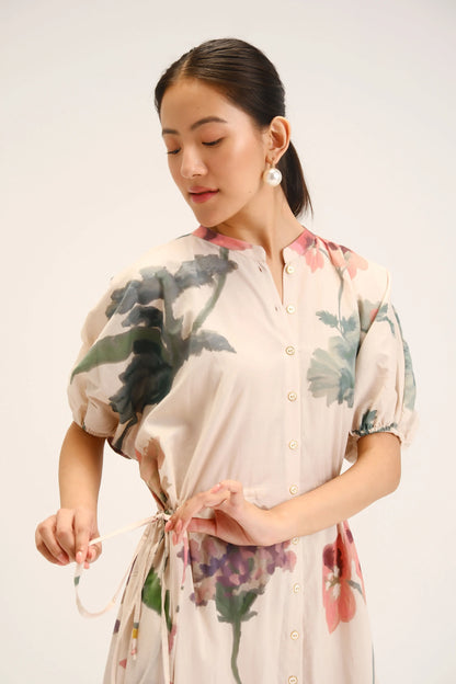 Juliet White Side Tie-Up Dress