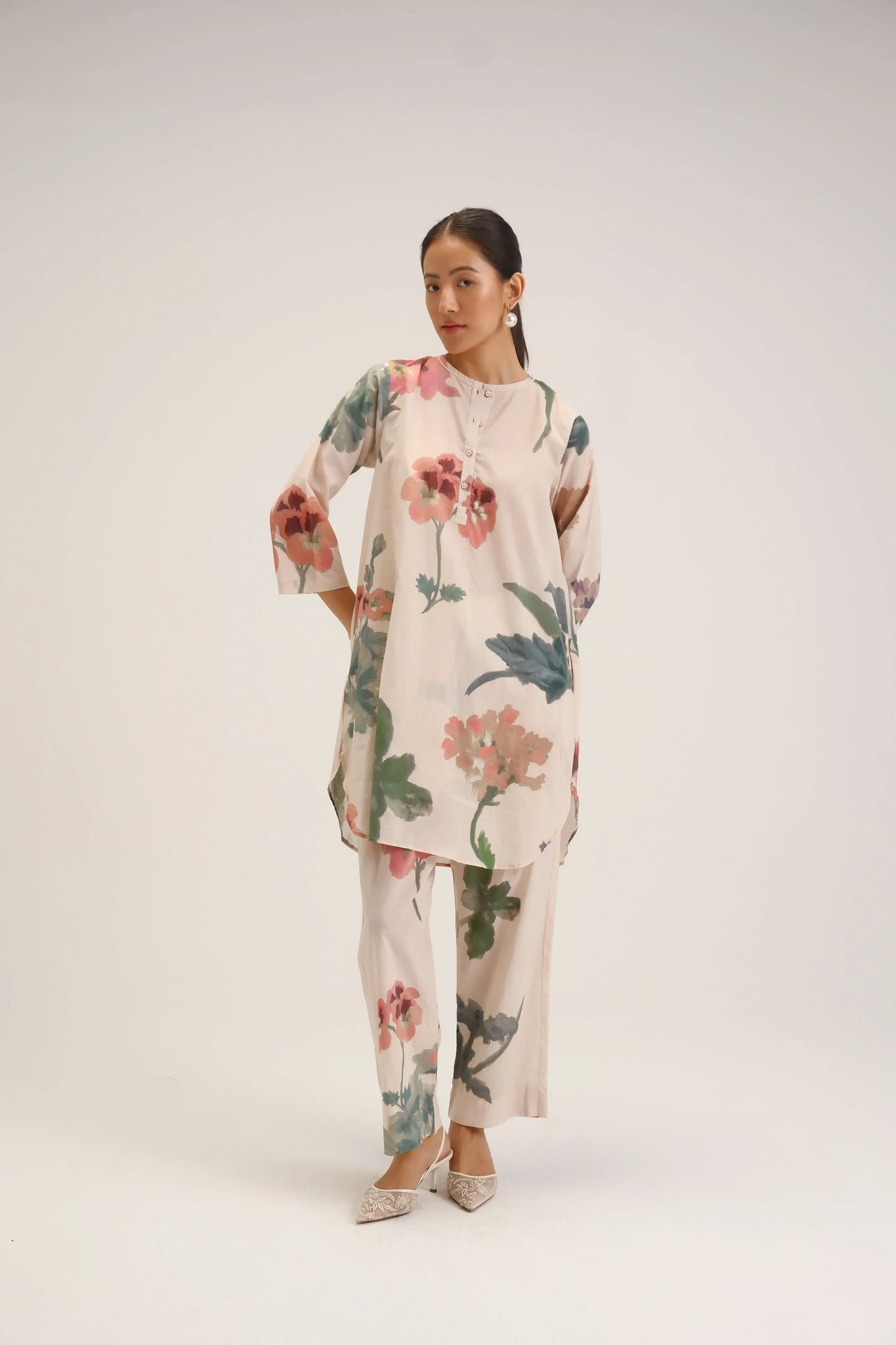 Juliet White Short Kurta Set