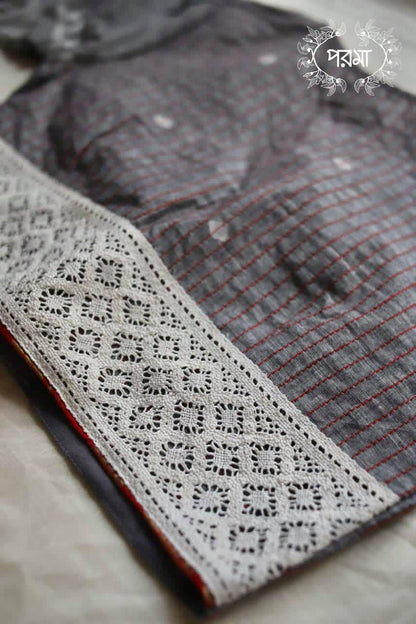 Grey Jamdani Brocade Collar