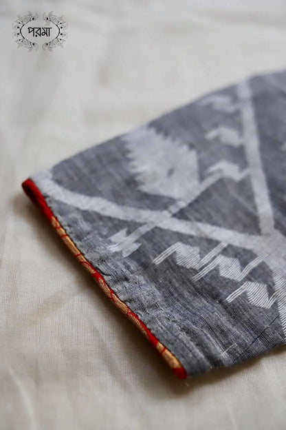 Grey Jamdani Brocade Collar