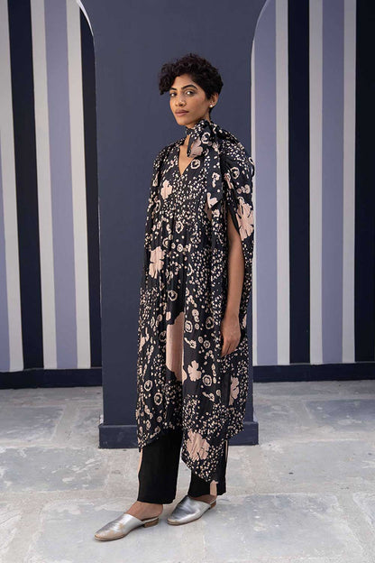 Ophelia Black Kaftan Set